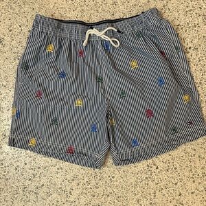 Tommy Hilfiger Men Drawstring Mesh Lined Swim Trunks Shorts Size Medium